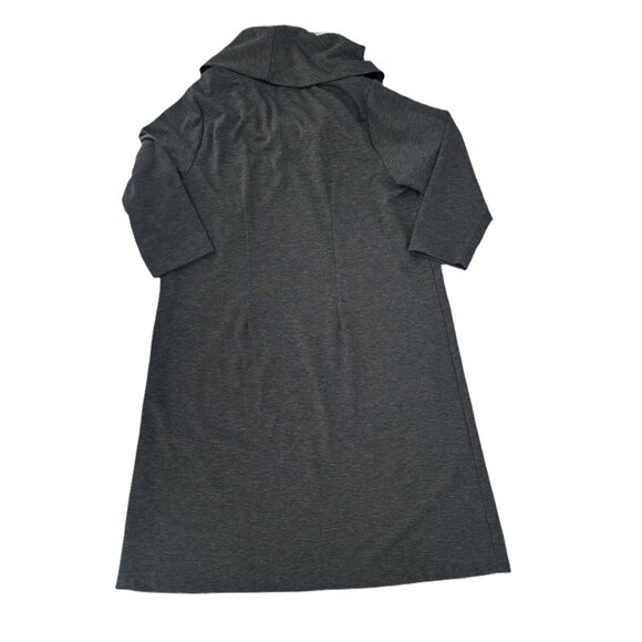 Land’s End Cozy Cowl Neck Midi Dress Charcoal Gray  3/4 Sleeves Size 1X - Picture 4 of 6